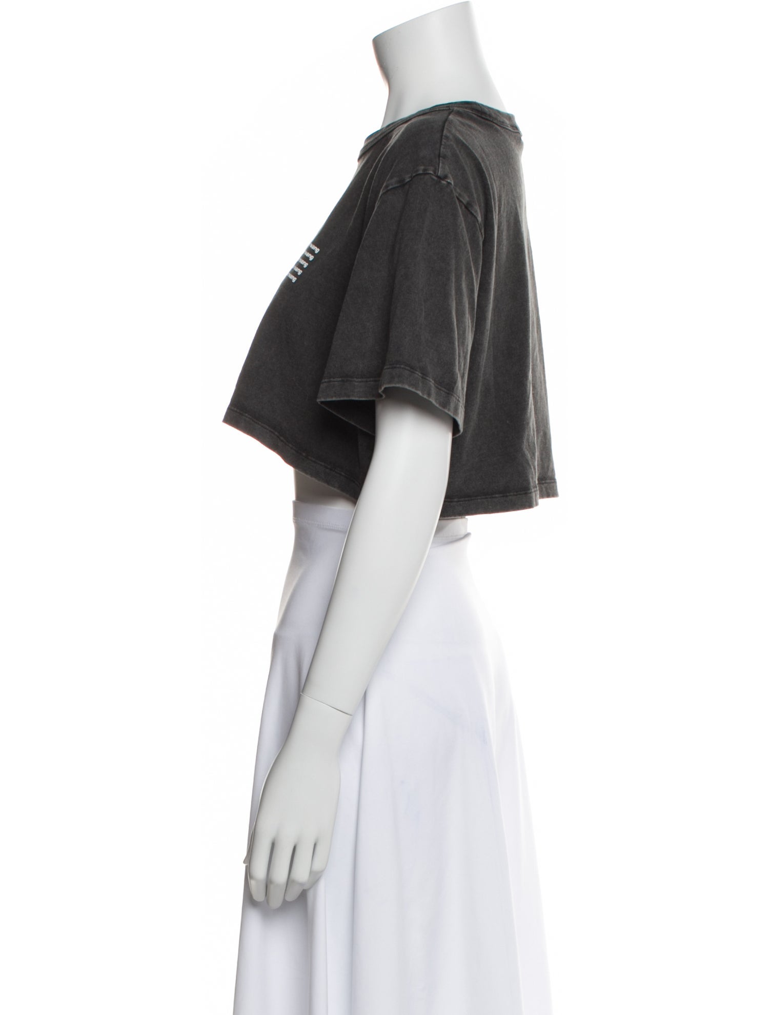 Alexander Wang Graphic Print Crew Neck Crop Top