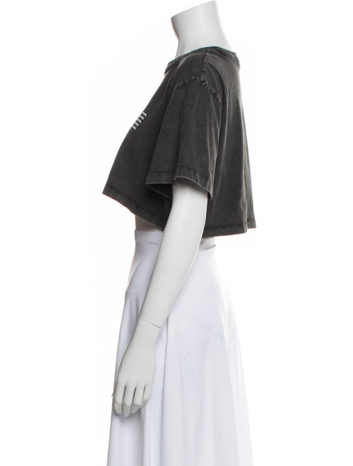 Alexander Wang Graphic Print Crew Neck Crop Top