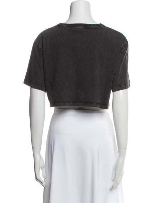 Alexander Wang Graphic Print Crew Neck Crop Top