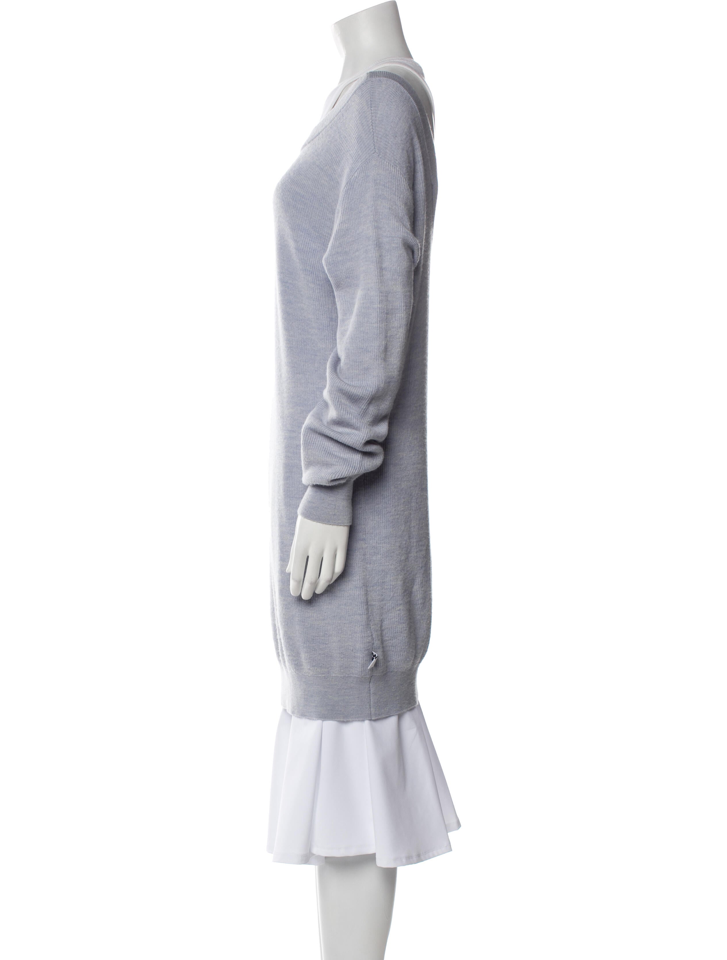 Alexander Wang Merino Wool Bateau Neckline Tunic
