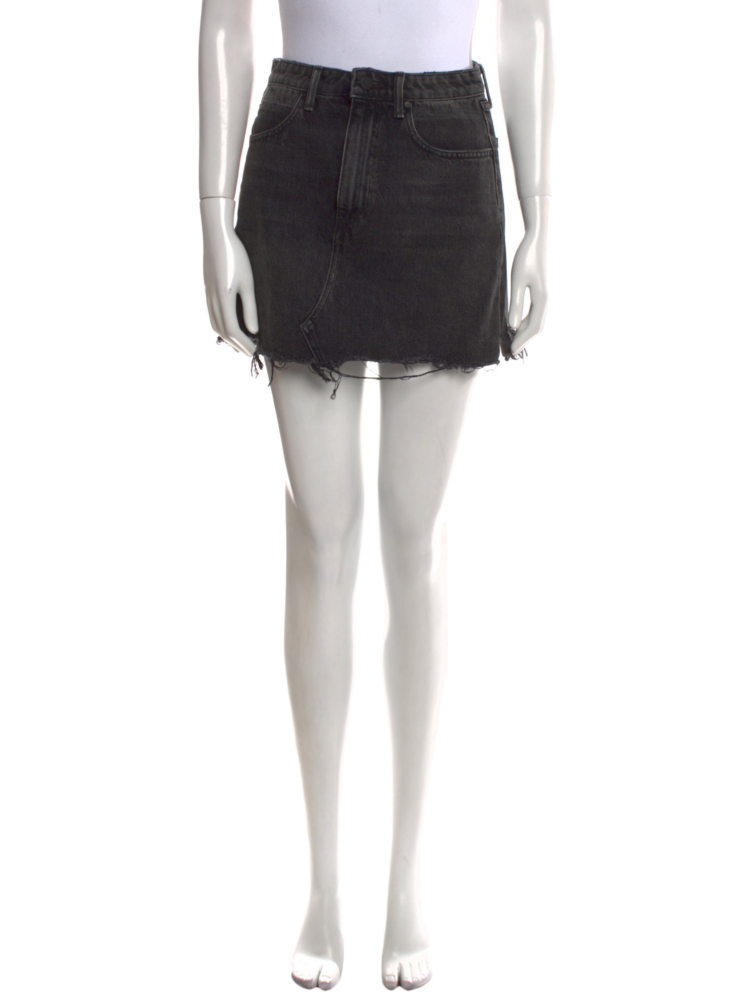 Denim x Alexander Wang Raw-Edge Trim Mini Skirt