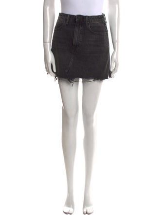 Denim x Alexander Wang Raw-Edge Trim Mini Skirt