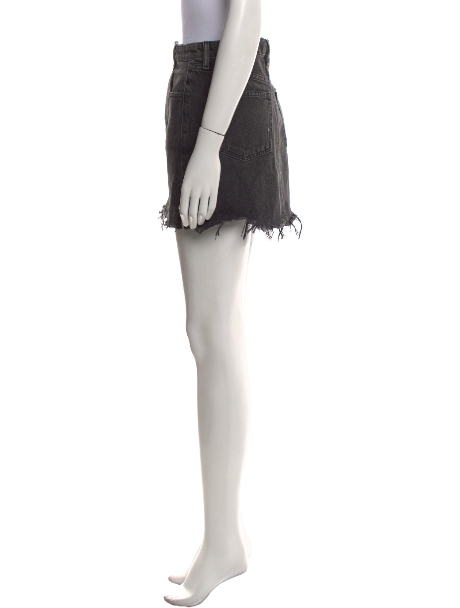 Denim x Alexander Wang Raw-Edge Trim Mini Skirt