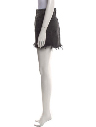 Denim x Alexander Wang Raw-Edge Trim Mini Skirt