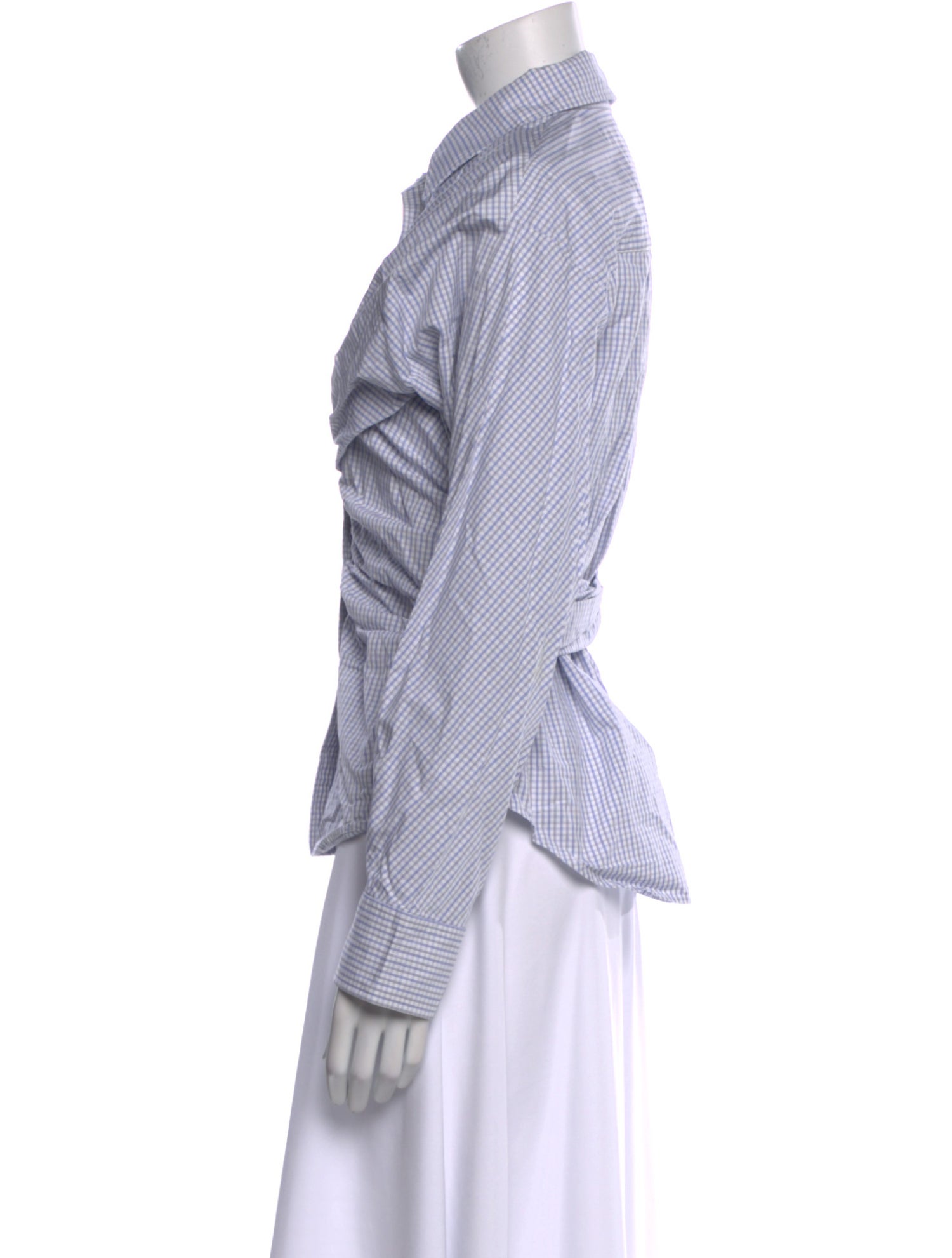 Alexander Wang Plaid Print Long Sleeve Button-Up Top