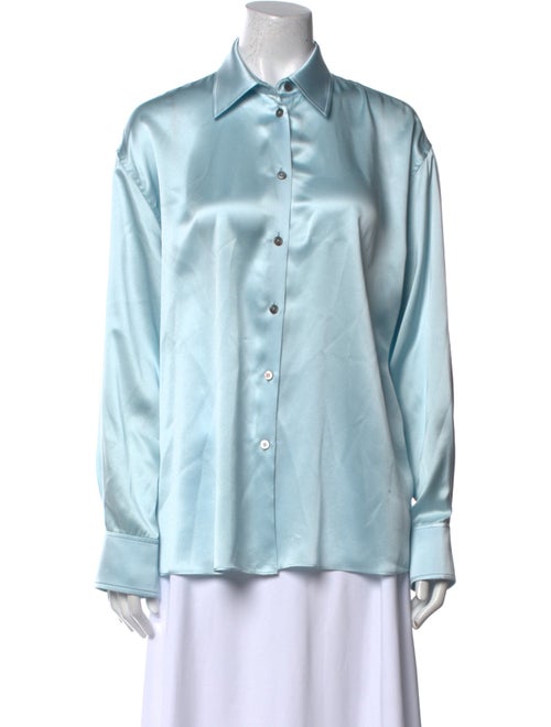 Alexander Wang Silk Long Sleeve Button-Up Top