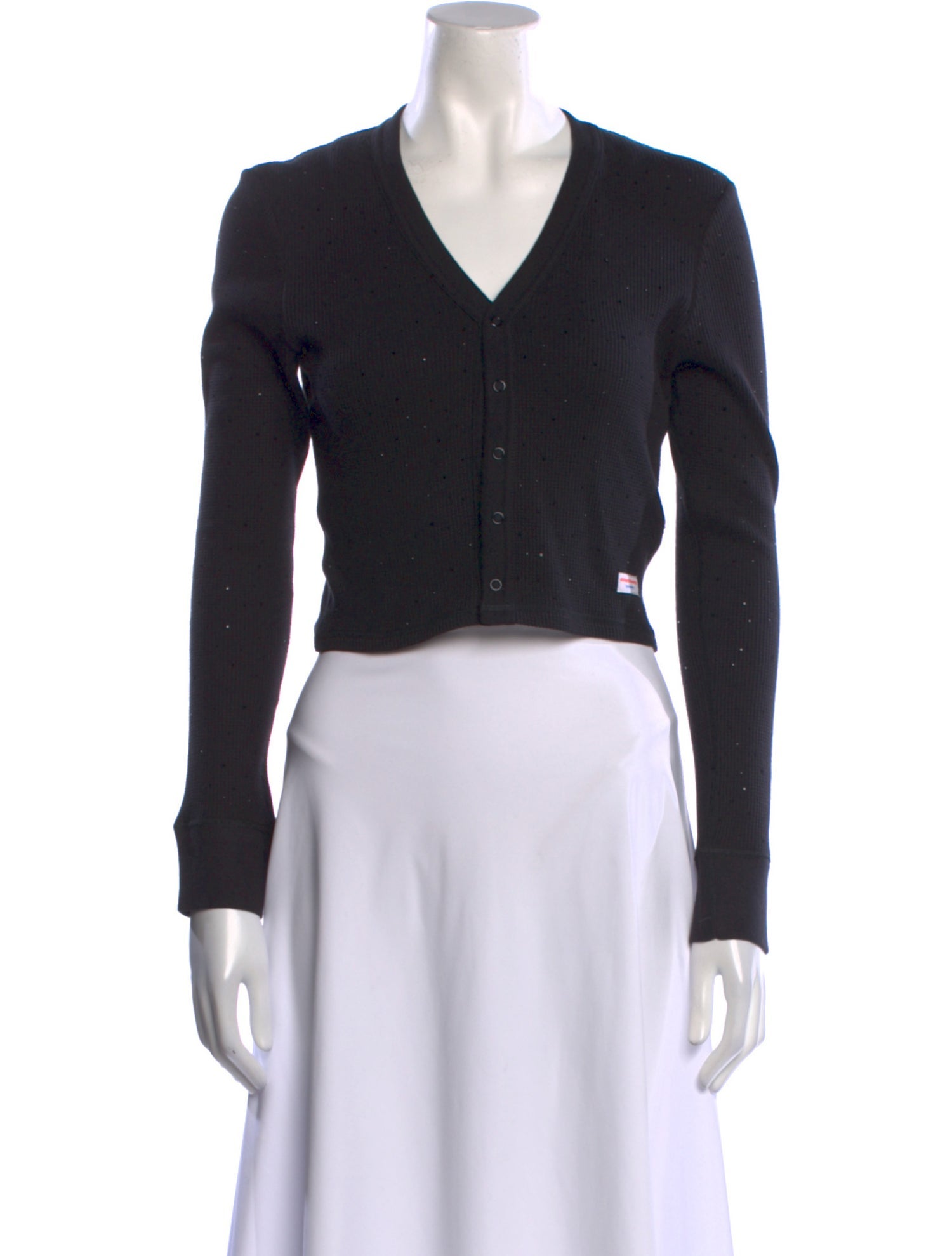 Alexander Wang V-Neck Long Sleeve Crop Top