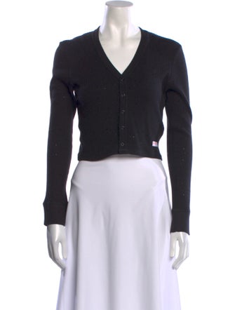 Alexander Wang V-Neck Long Sleeve Crop Top