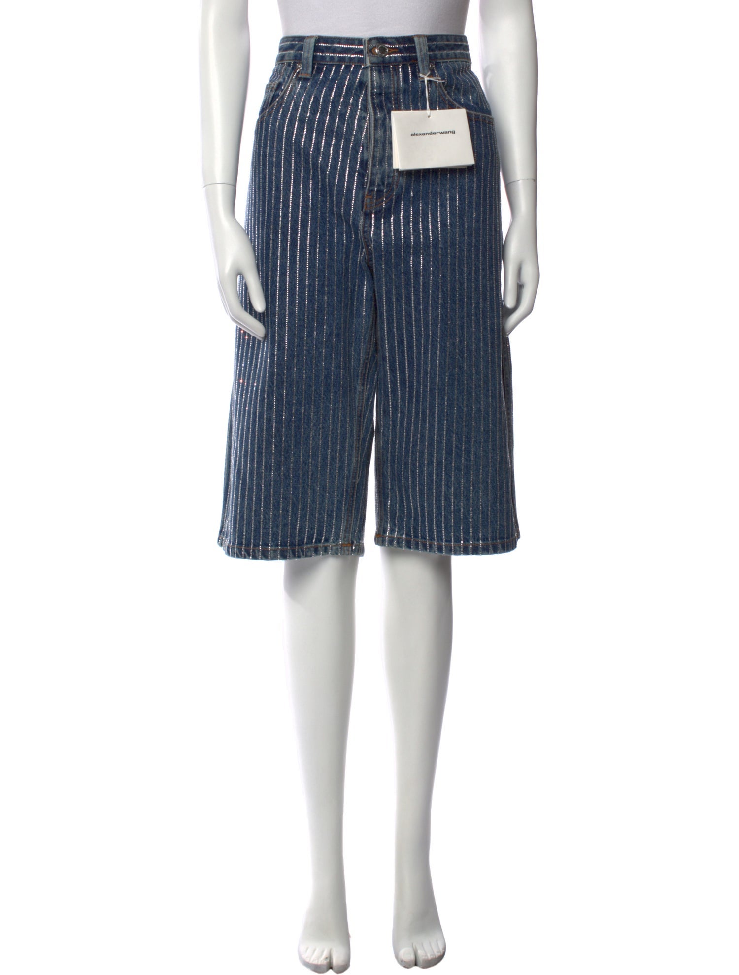 Alexander Wang Striped Knee-Length Shorts w/ Tags