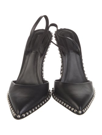 Alexander Wang Leather Studded Accents Slingback Pumps
