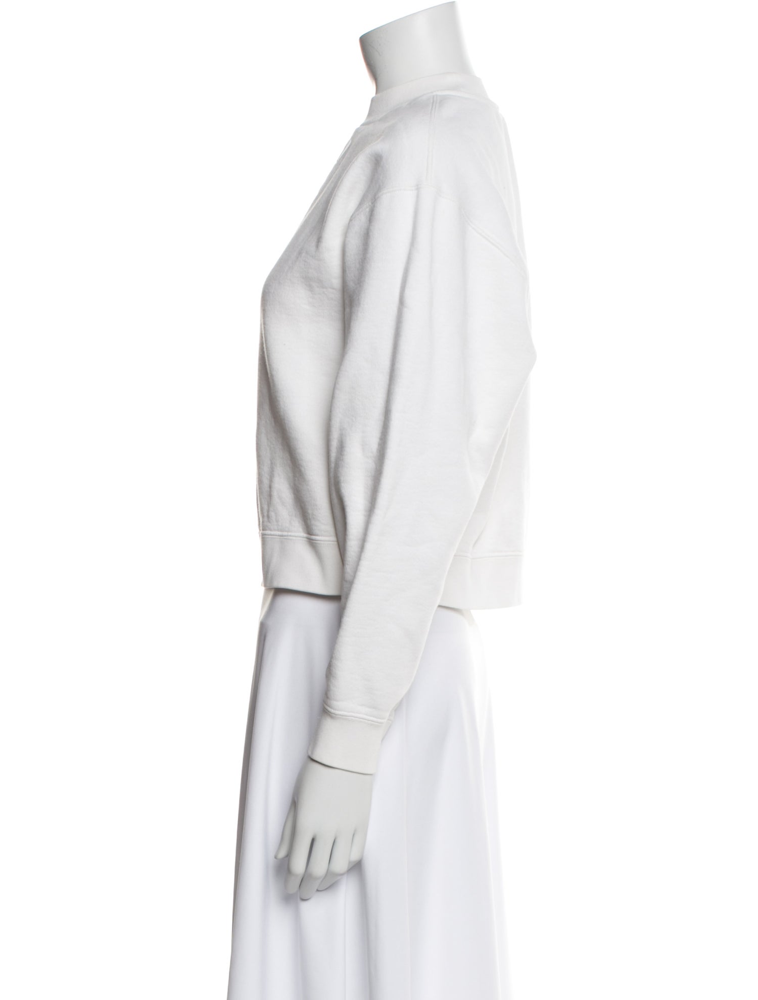 Alexander Wang Crew Neck Three-Quarter Sleeve Crop Top