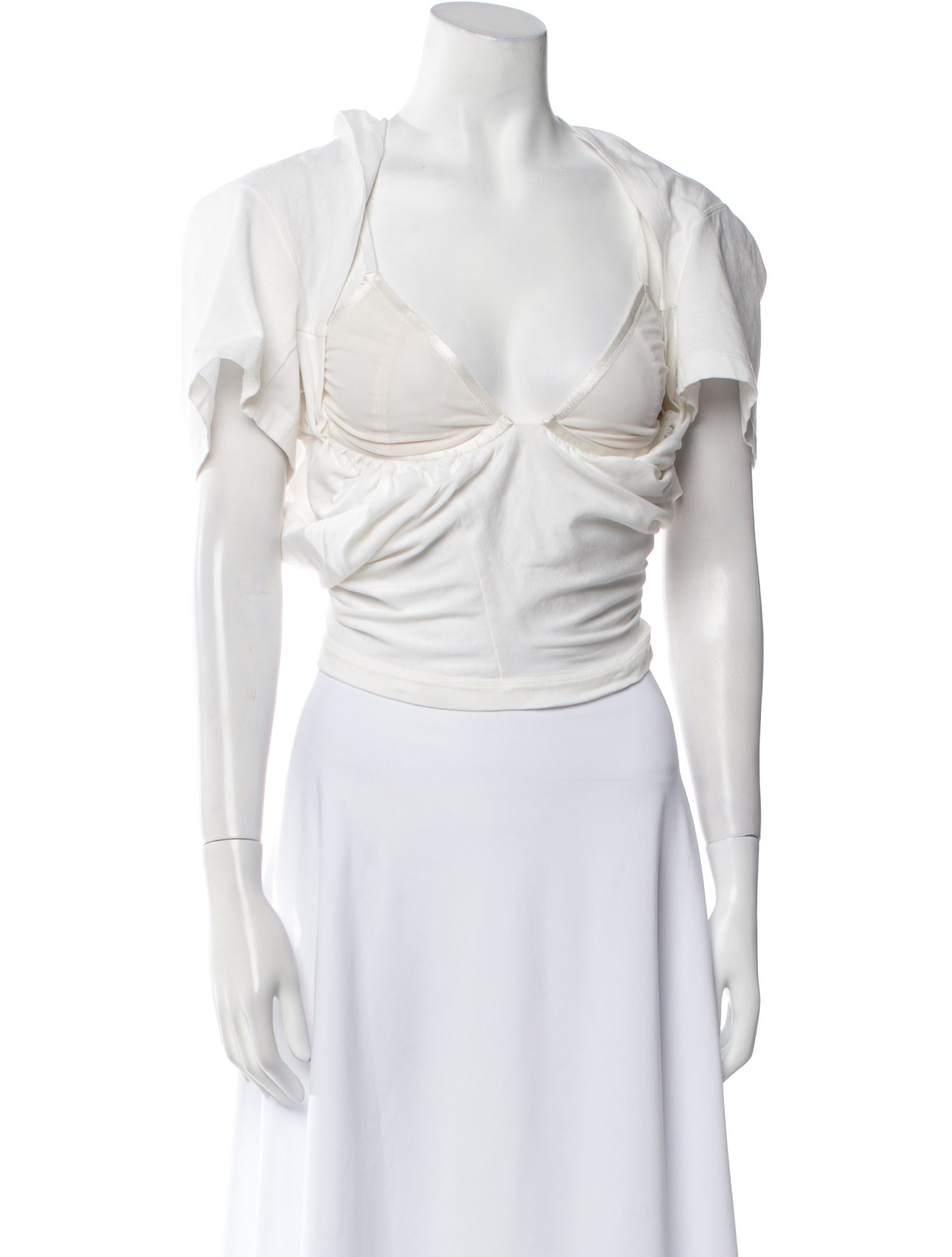 Alexander Wang V-Neck Short Sleeve Crop Top