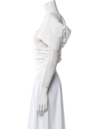 Alexander Wang V-Neck Short Sleeve Crop Top