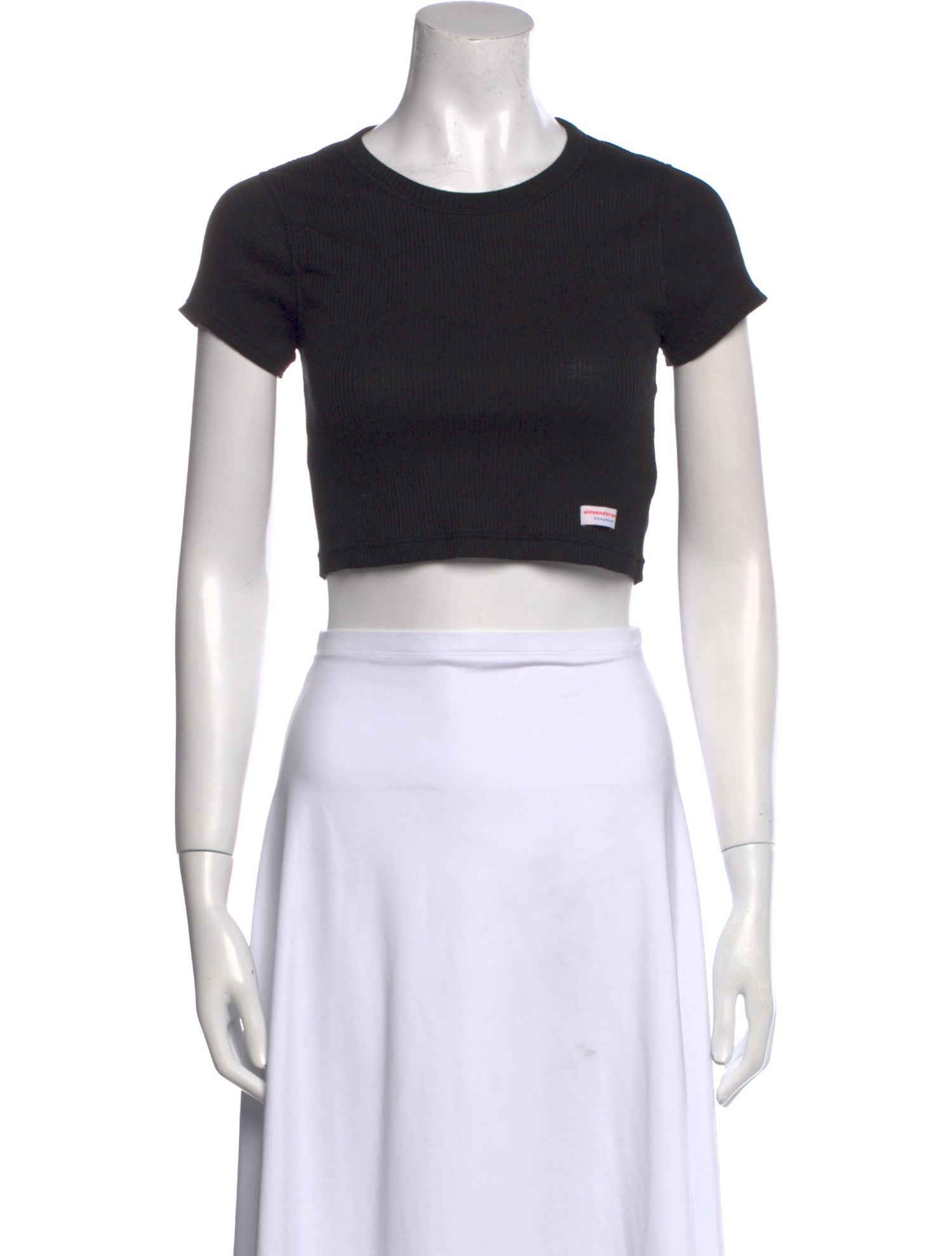 Alexander Wang Crew Neck Short Sleeve Crop Top
