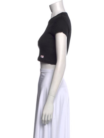 Alexander Wang Crew Neck Short Sleeve Crop Top