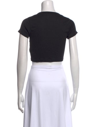 Alexander Wang Crew Neck Short Sleeve Crop Top