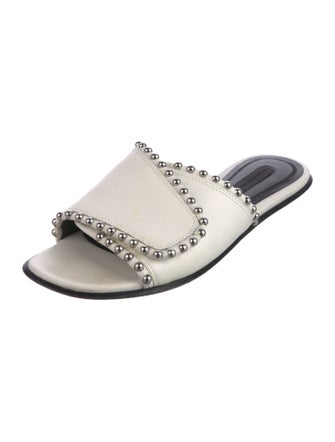 Alexander Wang Leather Studded Accents Slides