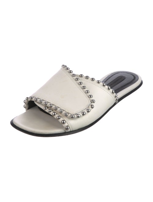 Alexander Wang Leather Studded Accents Slides