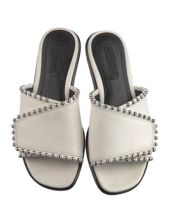 Alexander Wang Leather Studded Accents Slides