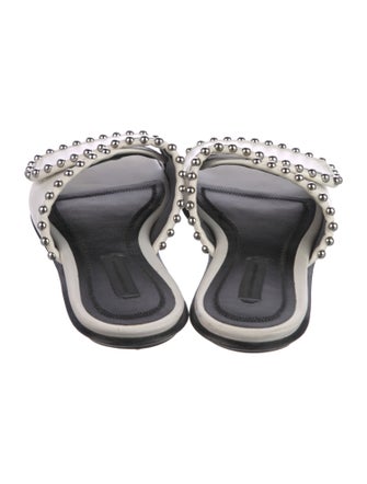Alexander Wang Leather Studded Accents Slides