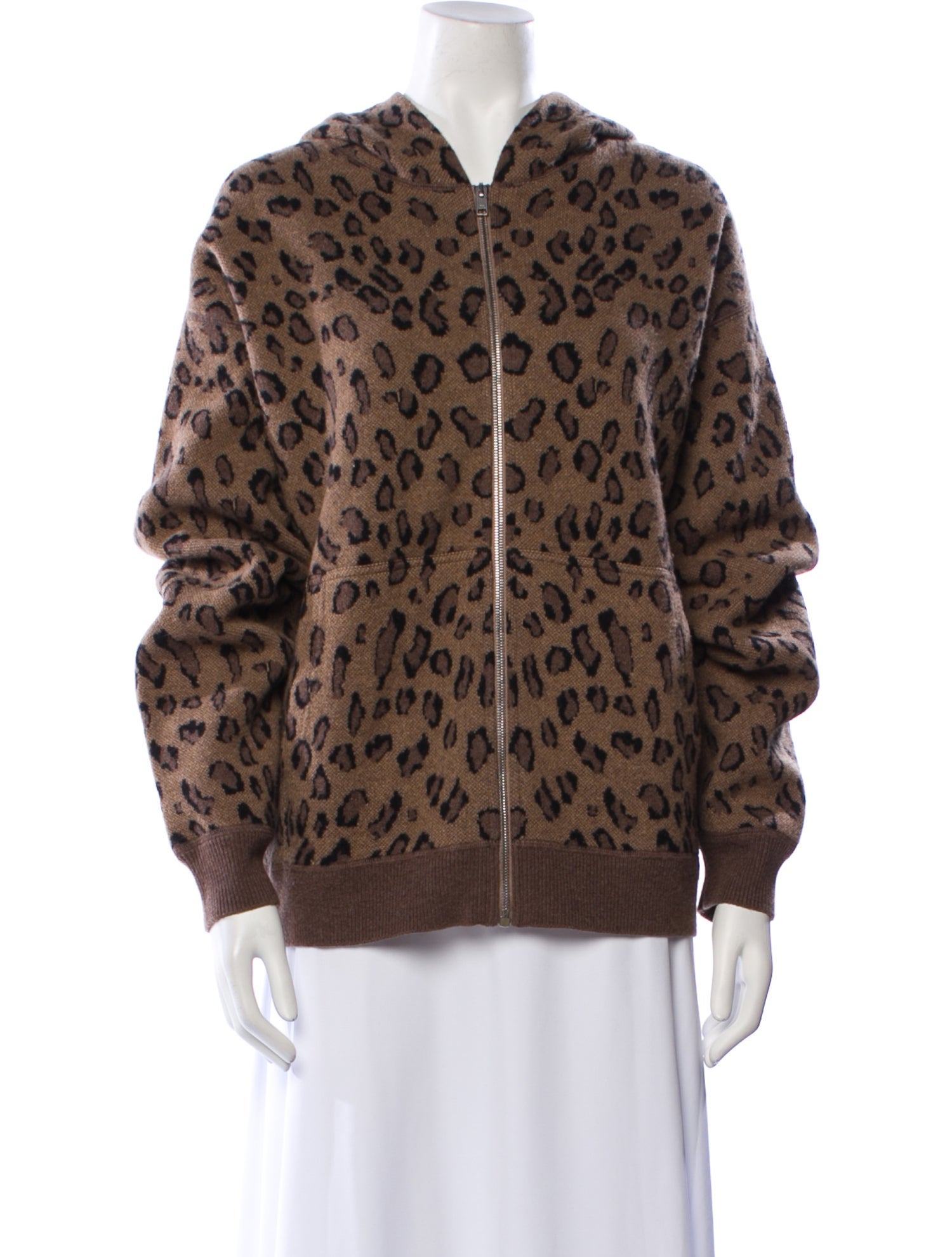 Alexander Wang Wool Animal Print Faux Fur Jacket