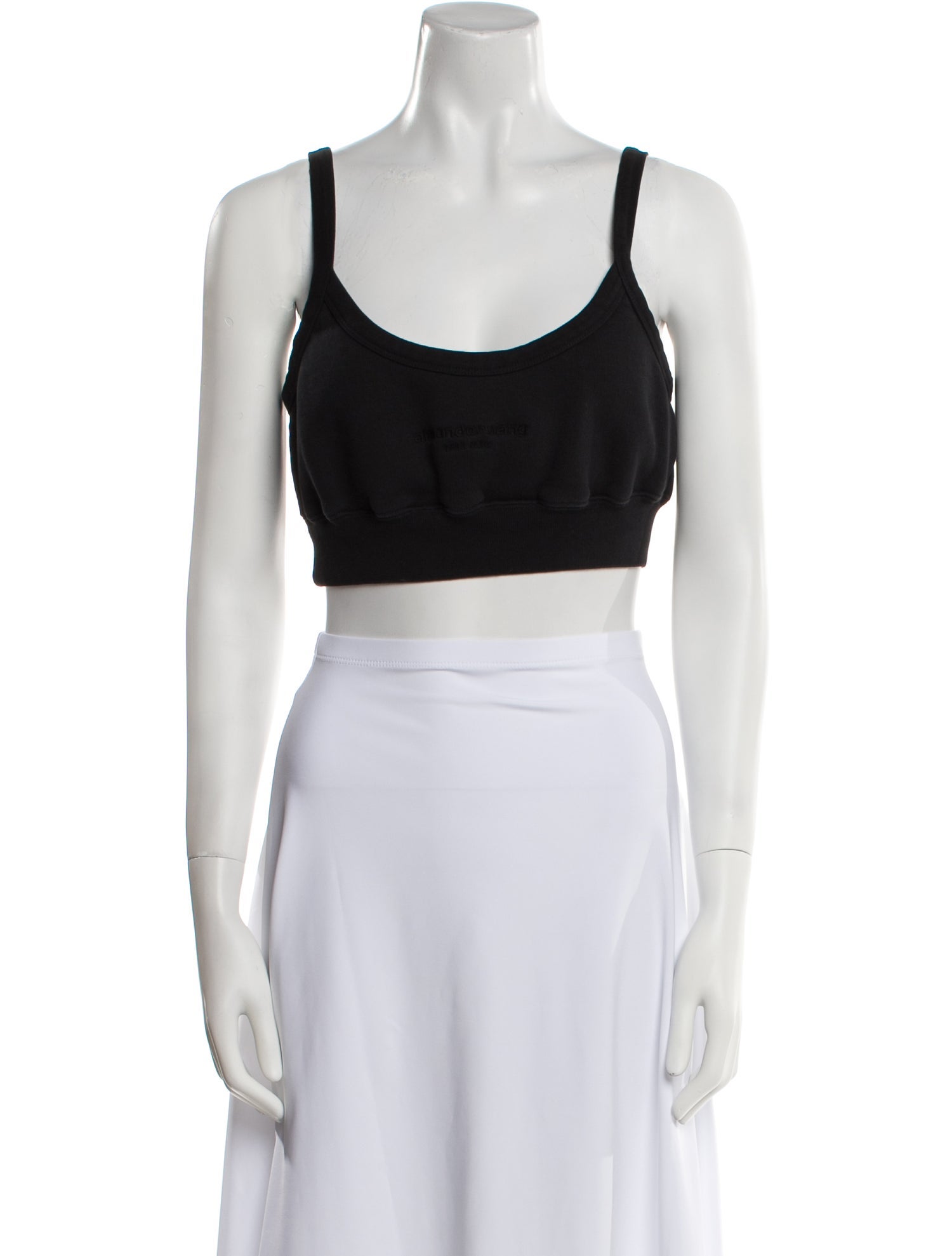 Alexander Wang Scoop Neck Sleeveless Crop Top
