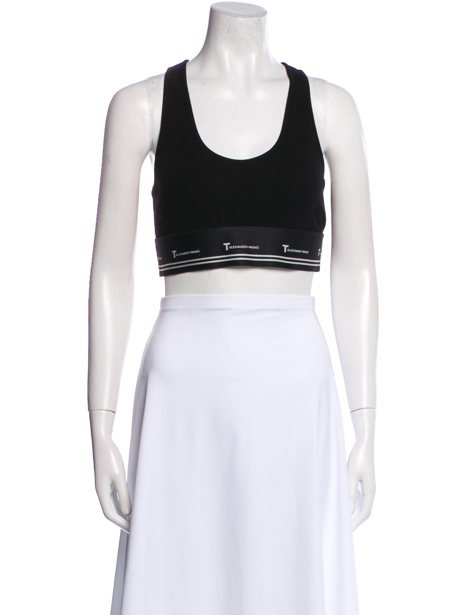 Alexander Wang Scoop Neck Sleeveless Crop Top