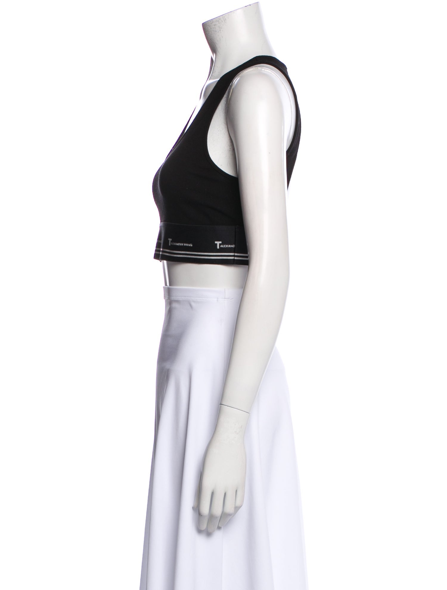 Alexander Wang Scoop Neck Sleeveless Crop Top