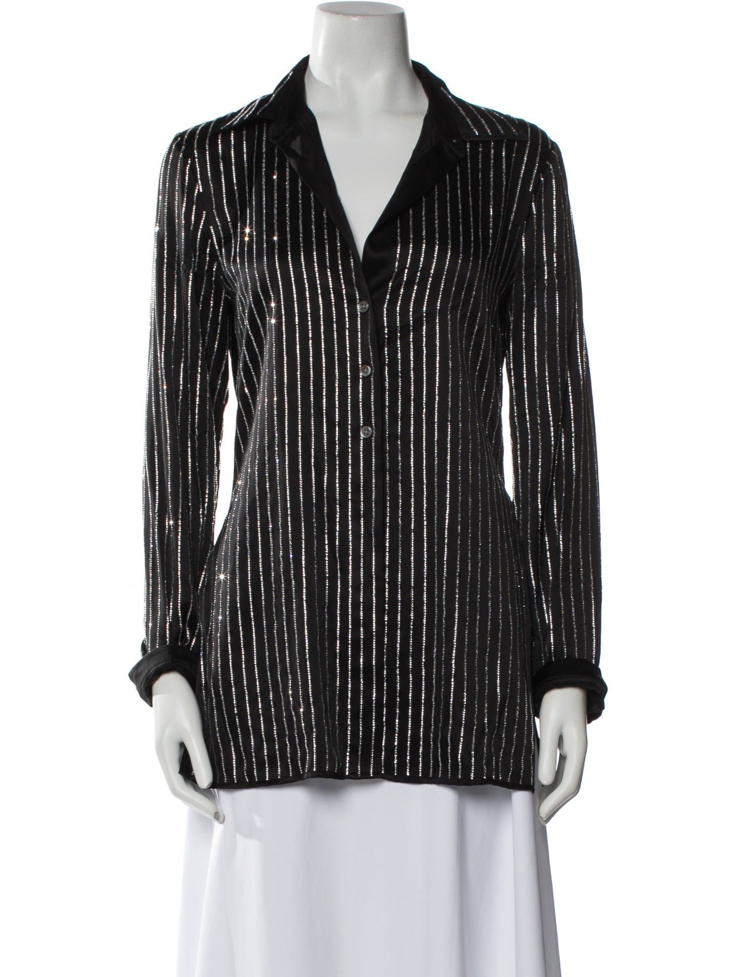 Alexander Wang Striped V-Neck Blouse