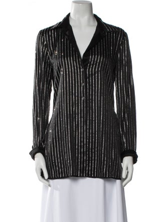 Alexander Wang Striped V-Neck Blouse