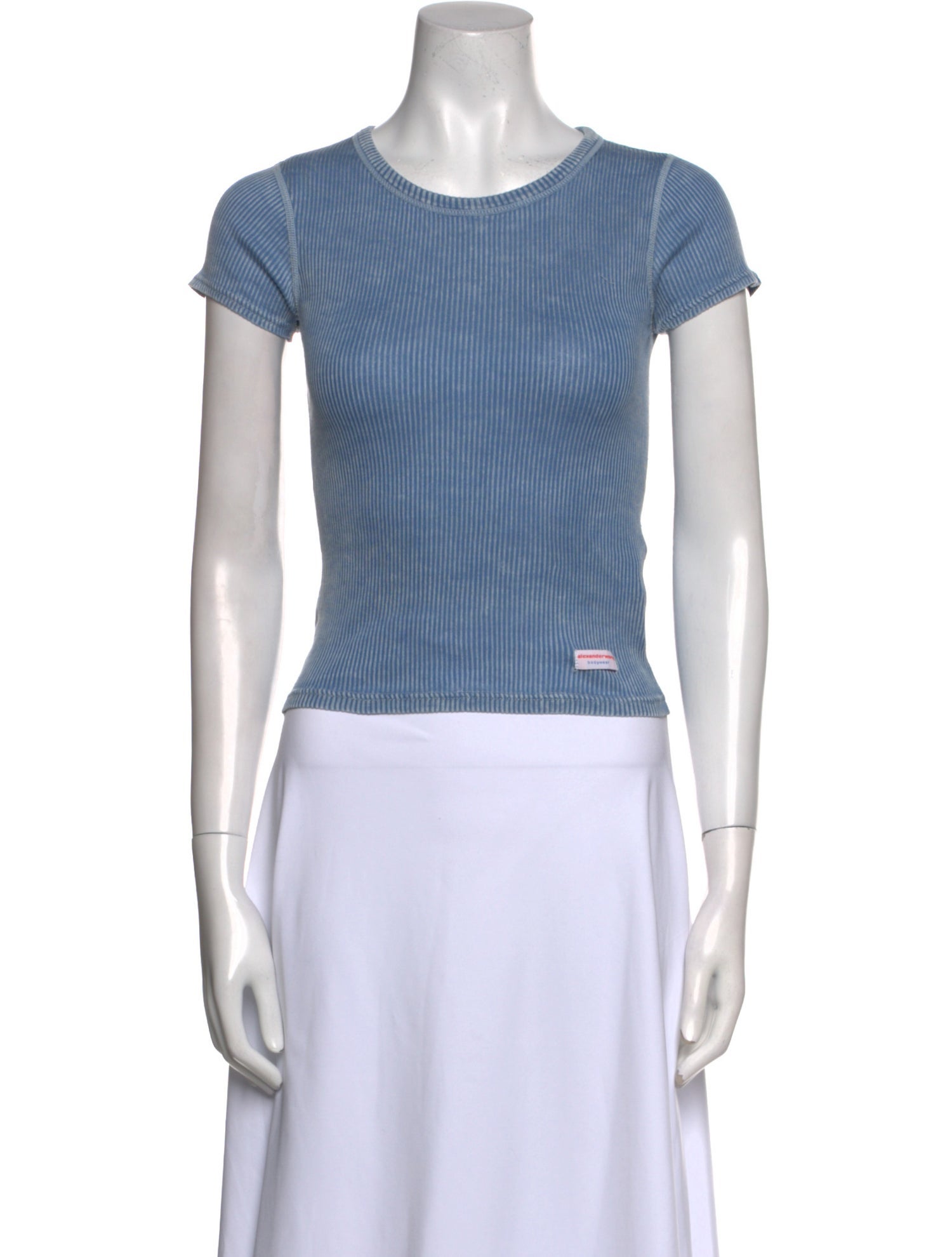 Alexander Wang Crew Neck Short Sleeve Crop Top