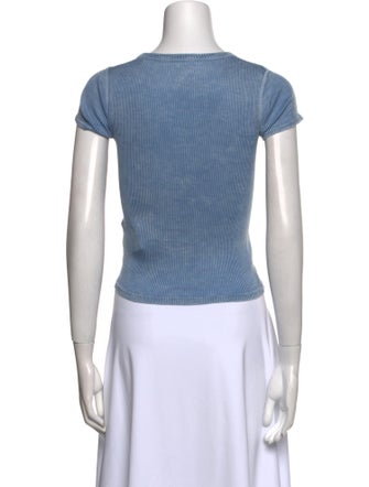 Alexander Wang Crew Neck Short Sleeve Crop Top