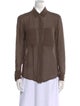 Alexander Wang Silk Long Sleeve Button-Up Top