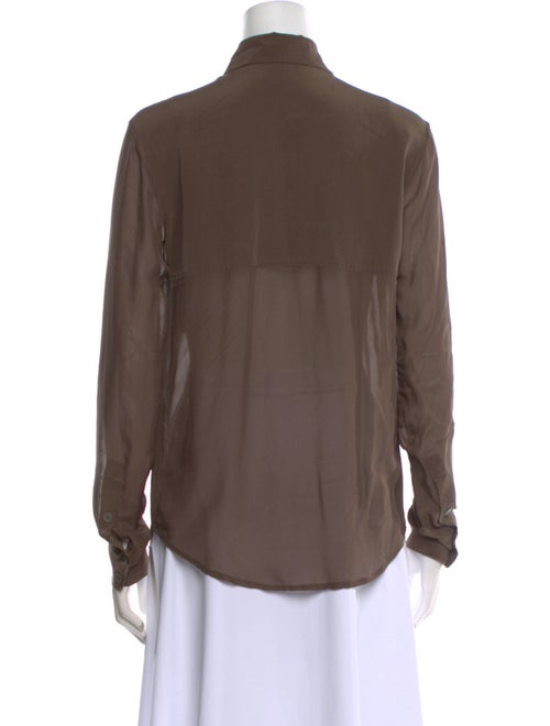 Alexander Wang Silk Long Sleeve Button-Up Top