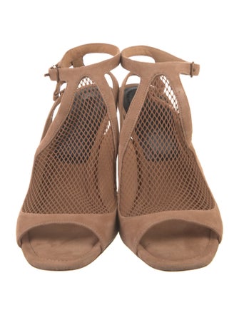 Alexander Wang Suede Mesh Accents Slingback Sandals