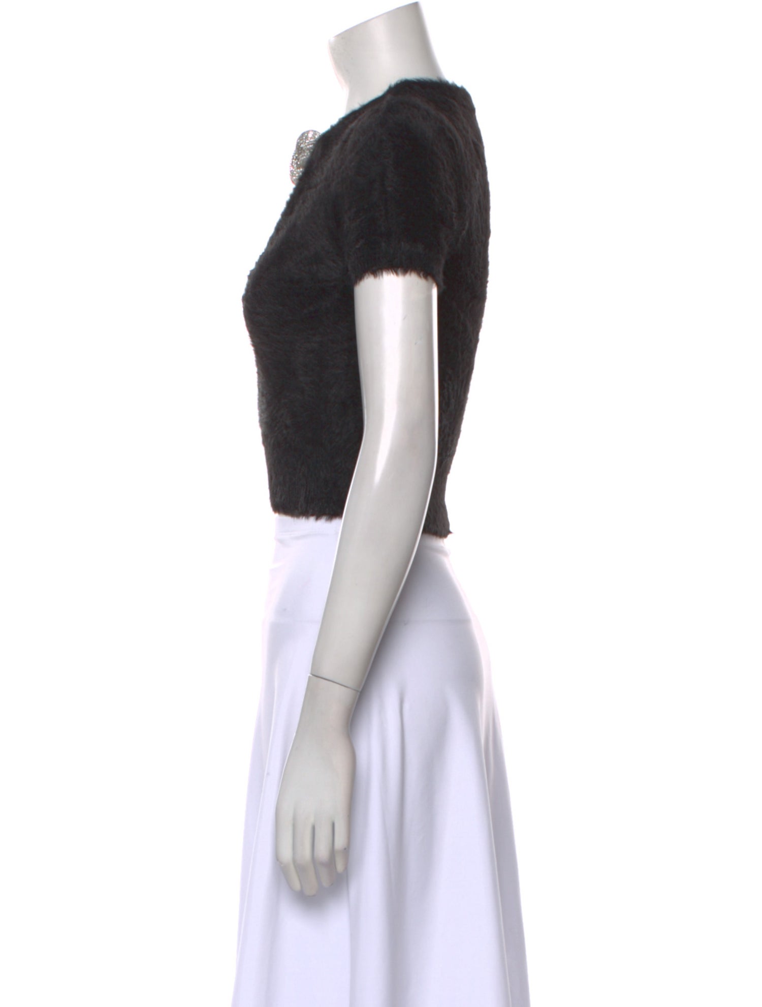 Alexander Wang V-Neck Short Sleeve Crop Top