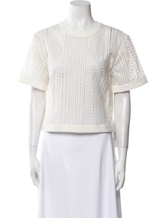 Alexander Wang Crew Neck Short Sleeve Crop Top