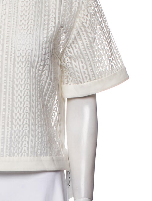 Alexander Wang Crew Neck Short Sleeve Crop Top