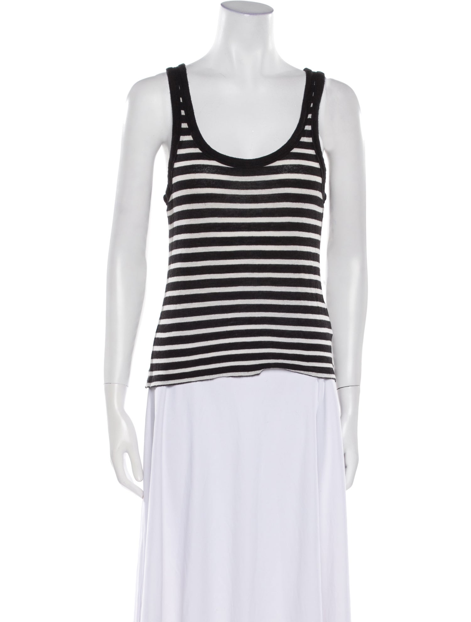 Alexander Wang Striped Scoop Neck Top