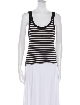 Alexander Wang Striped Scoop Neck Top