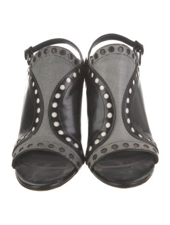 Alexander Wang Leather Polka Dot Print Slingback Sandals