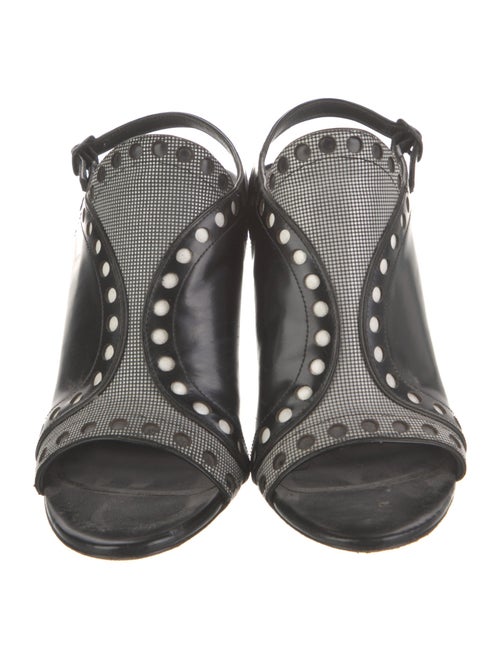 Alexander Wang Leather Polka Dot Print Slingback Sandals