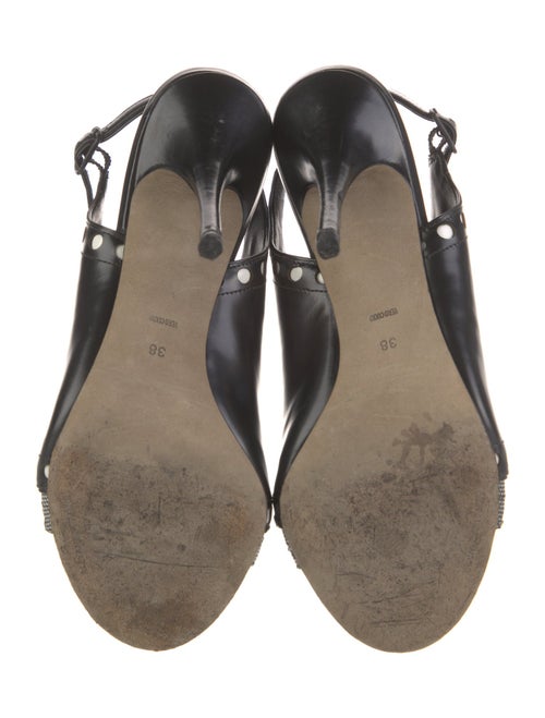 Alexander Wang Leather Polka Dot Print Slingback Sandals