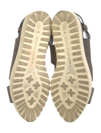 Alexander Wang Suede Colorblock Pattern Slingback Flats