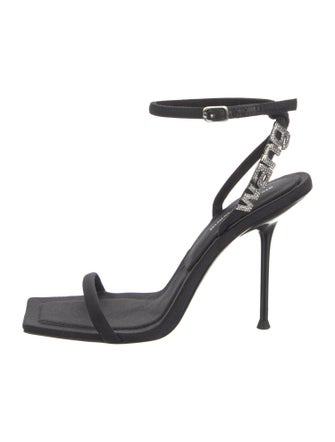 Alexander Wang Satin Crystal Embellishments Sandals