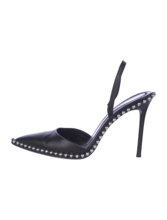 Alexander Wang Leather Studded Accents Slingback Pumps