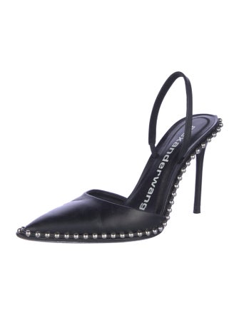 Alexander Wang Leather Studded Accents Slingback Pumps