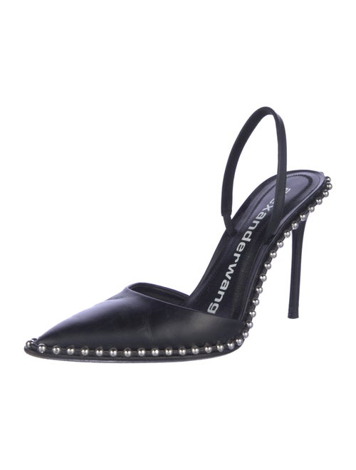 Alexander Wang Leather Studded Accents Slingback Pumps
