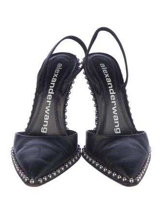 Alexander Wang Leather Studded Accents Slingback Pumps