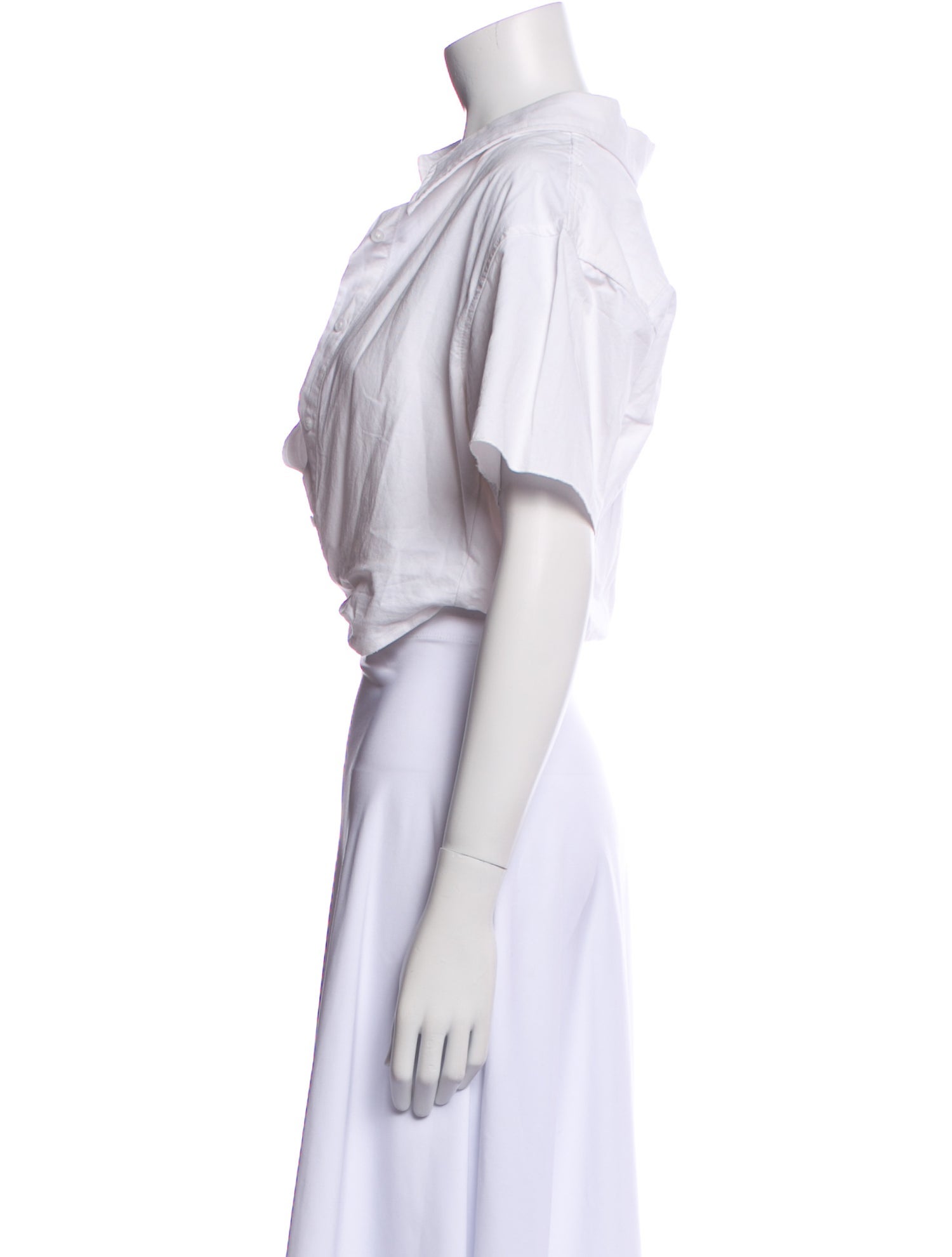 Alexander Wang Cowl Neck Short Sleeve Crop Top